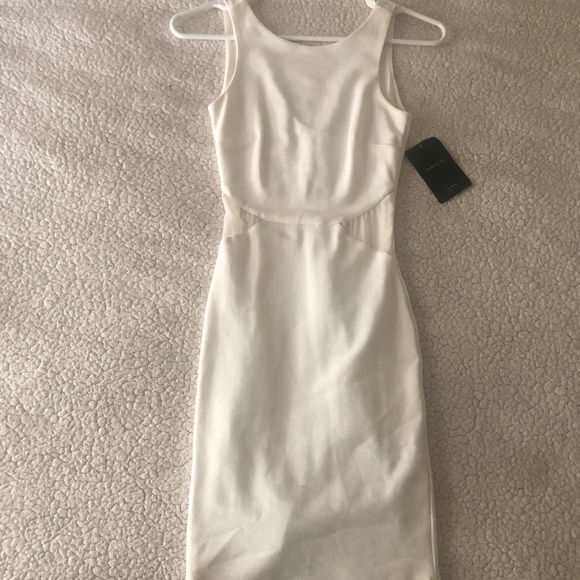 zara white bodycon dress